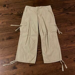 Anthropology green wide leg pants